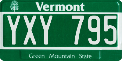 VT license plate YXY795