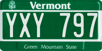 VT license plate YXY797