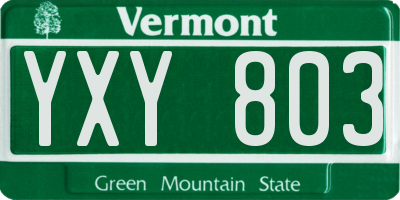 VT license plate YXY803