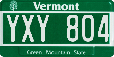VT license plate YXY804