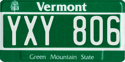 VT license plate YXY806