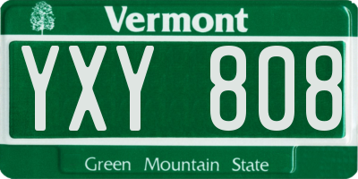 VT license plate YXY808