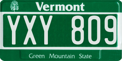 VT license plate YXY809