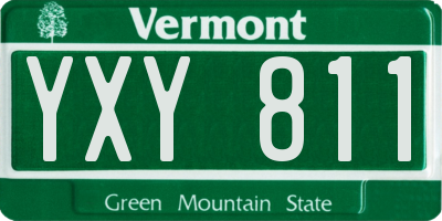 VT license plate YXY811
