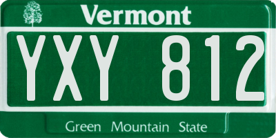 VT license plate YXY812