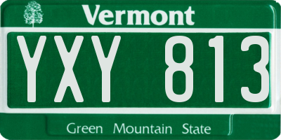 VT license plate YXY813