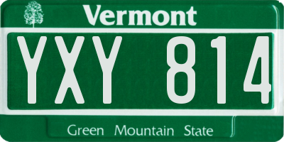 VT license plate YXY814