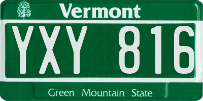 VT license plate YXY816