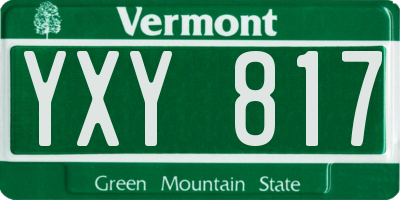VT license plate YXY817