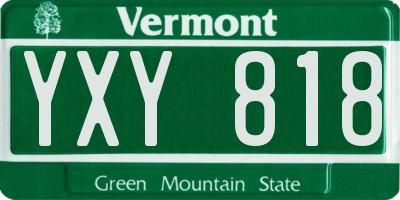 VT license plate YXY818