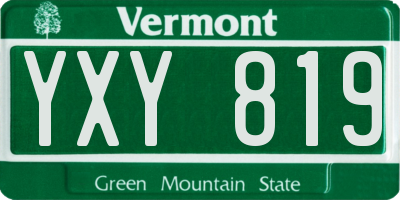 VT license plate YXY819