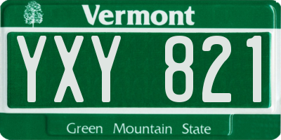 VT license plate YXY821