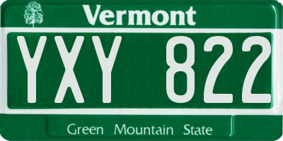 VT license plate YXY822