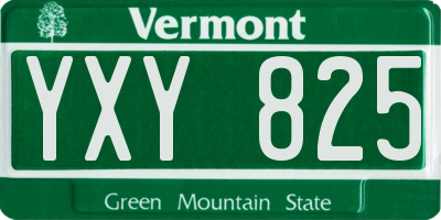 VT license plate YXY825