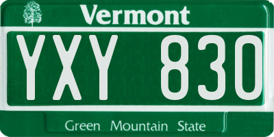 VT license plate YXY830