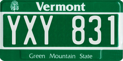VT license plate YXY831
