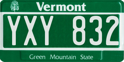 VT license plate YXY832
