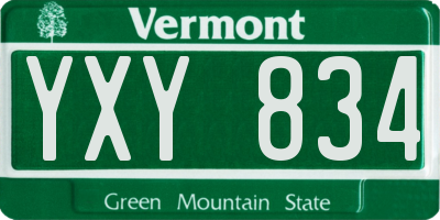 VT license plate YXY834