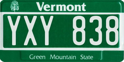 VT license plate YXY838