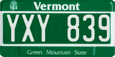 VT license plate YXY839