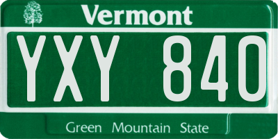 VT license plate YXY840