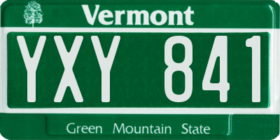 VT license plate YXY841