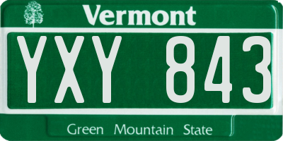VT license plate YXY843