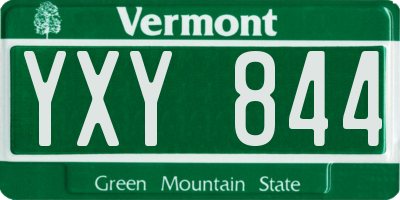 VT license plate YXY844
