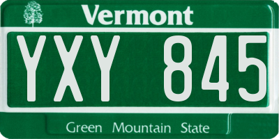 VT license plate YXY845