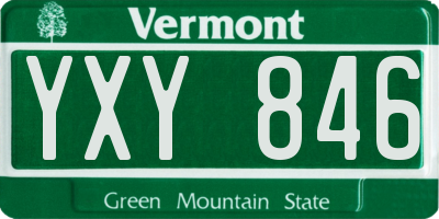 VT license plate YXY846
