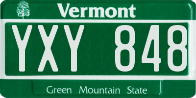 VT license plate YXY848