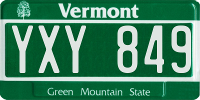 VT license plate YXY849