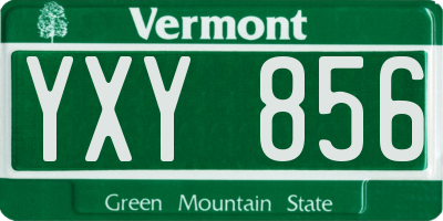 VT license plate YXY856