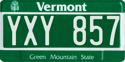 VT license plate YXY857