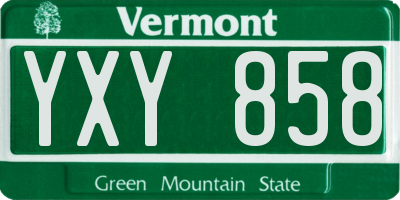 VT license plate YXY858