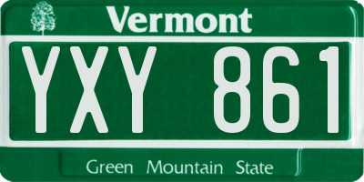 VT license plate YXY861