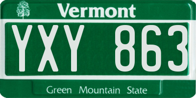 VT license plate YXY863