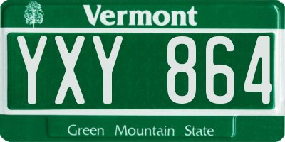 VT license plate YXY864