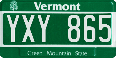 VT license plate YXY865