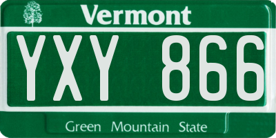 VT license plate YXY866