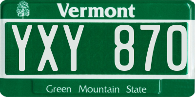 VT license plate YXY870