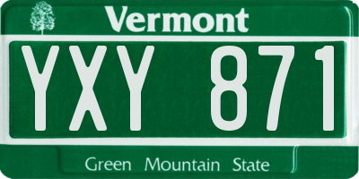 VT license plate YXY871
