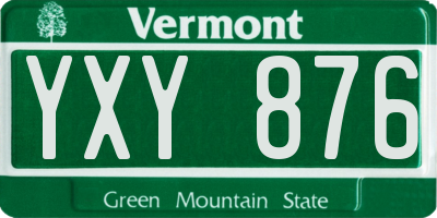 VT license plate YXY876