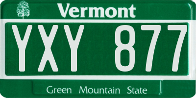 VT license plate YXY877