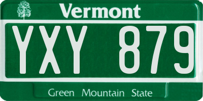 VT license plate YXY879