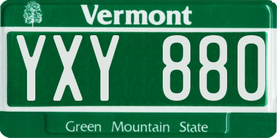 VT license plate YXY880