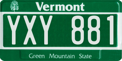 VT license plate YXY881