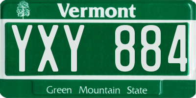 VT license plate YXY884