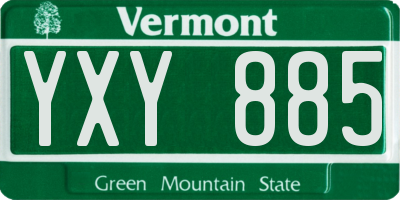 VT license plate YXY885