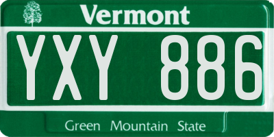VT license plate YXY886